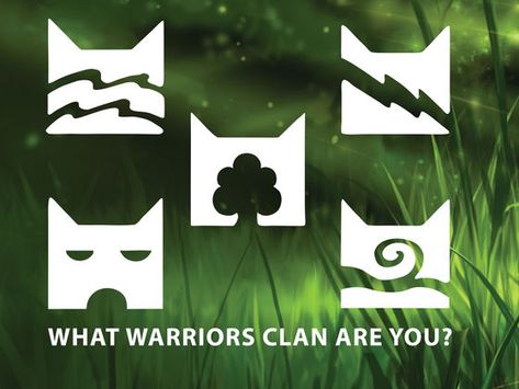 In the Warriors books by Erin Hunter, each cat belongs to one of five clans. Consult the ancestors of StarClan to discover your true Clan identity. Warrior Cat Clan Name Ideas, Warrior Cats Clan Symbol Base, River Clan Warrior Cats, Shadow Clan Warrior Cats, Warrior Cats Clan Camp, Warrior Cats Clan Ideas, Worrier Cats Oc, Warrior Cats Clan Symbols, Warrior Cats Shadowclan