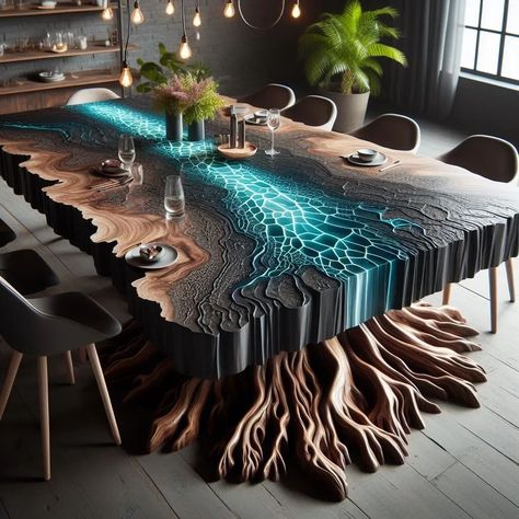 Natural Edge Wood, Wood Resin Table, River Tables, River Flowing, Wood Table Design, Long Dining Table, Epoxy Resin Table, River Table, Resin Furniture