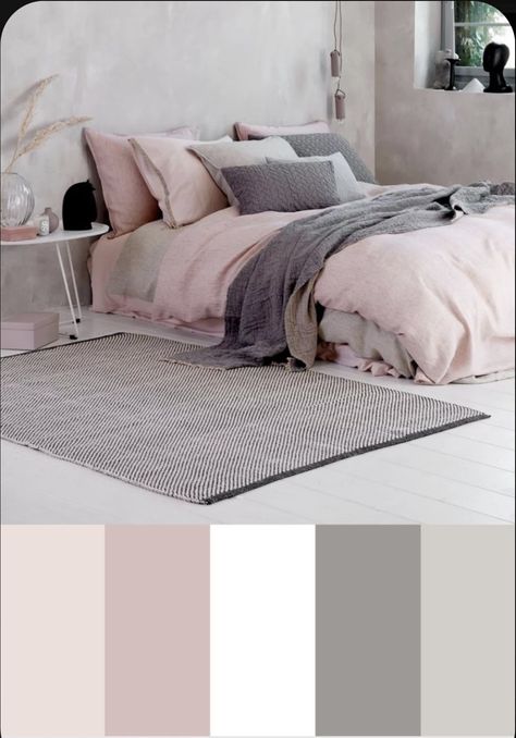 Blush Pink Bedroom Ideas For Women, Blue And Cream Bedroom, Bedroom Color Ideas, Bedroom Ideas Master, Bedroom Colour, Dekorasi Kamar Tidur, Master Decor, Bedroom Color Schemes, Bedroom Paint Colors