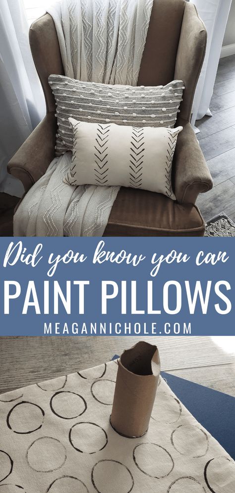 How to Paint Pillows (It's Easy!) - Painting Throw Pillows Diy, Easy Decorative Pillow Covers, Throw Pillow Cases Diy, Throw Pillow Covers Diy How To Make, How To Make Decorative Pillow Covers, Drop Cloth Throw Pillows, Drop Cloth Pillows Diy, Canvas Pillow Covers Diy, Pillow Covers Diy Ideas