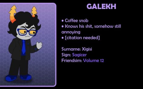 Galekh Xigisi, Zodiac Cartoon, Homestuck, Fallout, Fallout Vault, Vault Boy, Fictional Characters