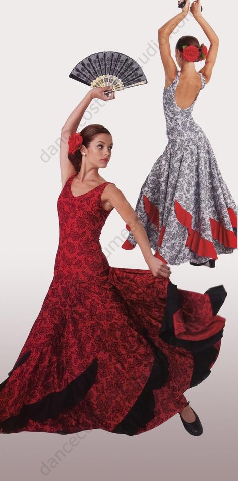 Flamenco Dance Dress, traditionally worn in Spain, as  formal dancewear Spanish Traditional Dress, Spain Traditional Dress, Traditional Spanish Dress, Spain Dress, Spanish Dresses, Flamenco Style Dress, Flamenco Dresses, Flamenco Costume, Spanish Clothing