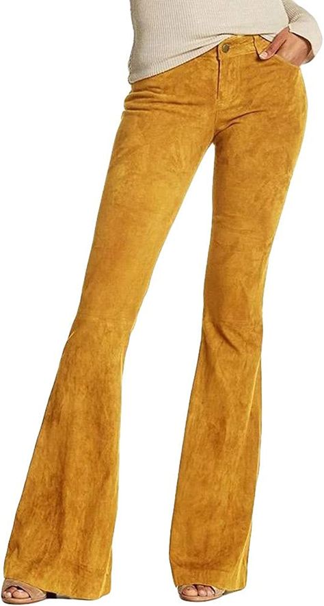 Amazon.com: WUAI-Women Comfy Yoga Pants High Waist Solid Flare Pants Stretchy Bell Bottom Trousers Plus Size(Yellow,Large) : Clothing, Shoes & Jewelry Loose Cotton Pants, Knee Length Denim Shorts, Bell Bottom Trousers, High Waist Wide Leg Pants, Cotton Linen Pants, Fashion Bottoms, White Short Dress, Flare Trousers, Trouser Style