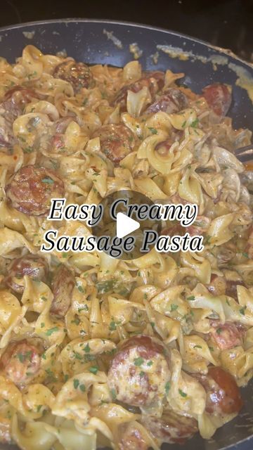 A Easy creamy Sausage Pasta 

Ingredients: 
Andouille Sausage 
Egg noodles 
1 1/2 cup beef broth 
1 cup heavy cream 
4 oz cream cheese 
3... | Instagram Easy Creamy Sausage Pasta, Egg Noodles And Sausage, Sausage Egg Noodles, Kalbasa Dinner Recipes, Andouille Sausage Pasta, Andouille Sausage Recipes, Creamy Sausage Pasta, Smoked Sausage Pasta, Cream Cheese Pasta