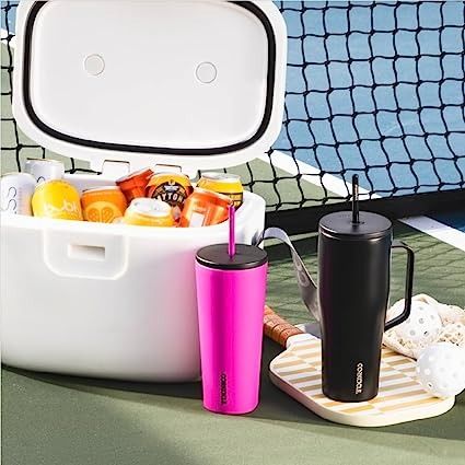 Corkcicle Tumbler With Straw and Lid, Reusable Water Bottle, Triple Insulated Stainless Steel Travel Mug, BPA Free, Keeps Beverages Cold for 12 Hours and Hot for 5 Hours, Berry Punch, 24 oz😀 Corkcicle Canteen, Corkcicle Tumbler, Berry Punch, Paper Store, Cup Tumbler, Wine Chiller, Cold Cup, Tumbler With Straw, Insulated Tumbler