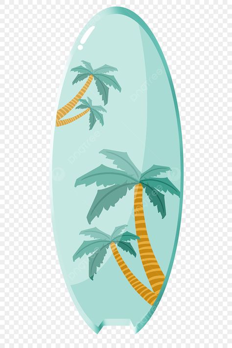 Surfboard Clipart, Blue Surfboard, Travel Png, Small Palm Trees, Summer Cartoon, Palm Trees Beach, Small Palms, Sunset Background, Beach Background