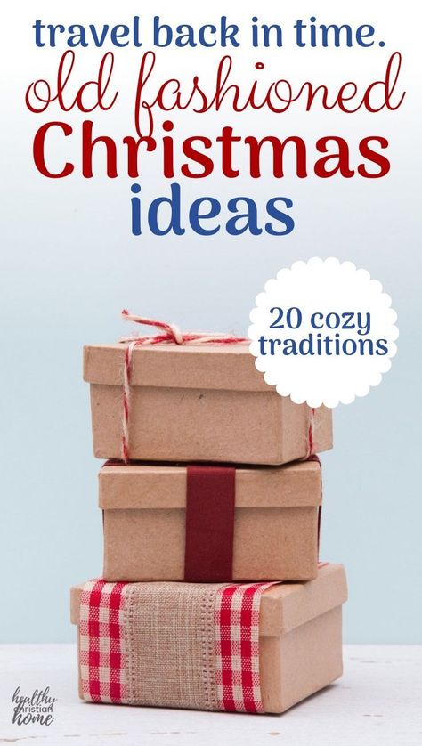 Do you want an old fashioned Christmas that's less focused on "stuff"? These 20 traditions & ideas will help you step back to a simpler, joy-filled time! #christmas #family #christmasideas #christmastraditions #merrychristmas Old Fashioned Christmas Gifts, Old Fashioned Christmas Ornaments, Ant Bait, School Christmas Gifts, Minimalist Storage, Ward Christmas Party, Christ Centered Christmas, American Christmas, Useful Gifts