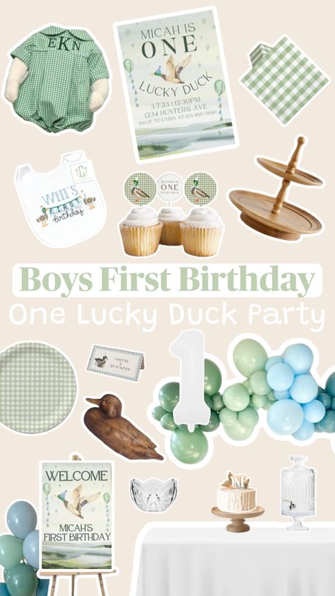 One Lucky Duck Boys First Birthday Party Theme #firstbirthday #etsy #firstbirthdaythemes #oneluckyduck #boysfirstbirthday #duckpartydecor #firstbirthdayideas #oneluckyduckparty  Follow my shop @Chelsalately on the @shop.LTK app to shop this post and get my exclusive app-only content!  #liketkit #LTKparties #LTKkids #LTKbaby @shop.ltk https://liketk.it/4BtEh