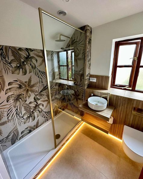 📸 Capturing the perfect combination of beauty and functionality in this statement bathroom installed by @gmcinteriors! The Dante floral and 3D wood effect tile is a match made in design heaven. 

➡️Products
Dante floral tile > 165348
Dune 4D wood effect tile >
Moray shower pack > 139840
Moraybasin tap >123908
Counter basin > 63797
Amien shower screen > 139942
In-wall toothbrush holder > 127686
Dotless LED strip light > 166179
Oscar toilet >  138201
Gold flush plate > 139300

#bathromdecor Bathroom Floral Tiles, Statement Bathroom, Counter Basin, Floral Tile, Renovation Inspiration, Wood Effect Tiles, Floral Tiles, Led Strip Light, Simple Bathroom