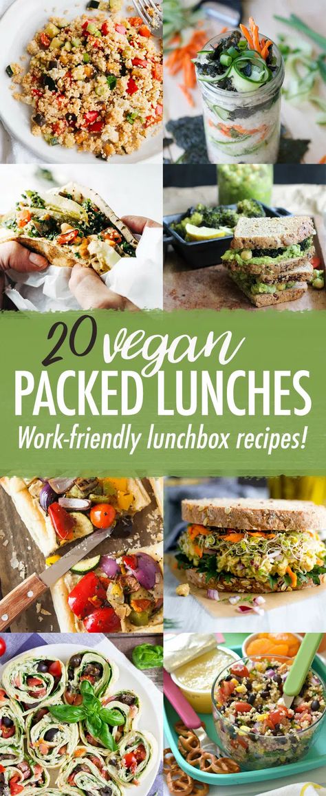 Vegan Packed Lunch, Packed Lunch Recipes, Resep Vegan, Health Lunch, Lunchbox Recipes, Pasta Vegetariana, Recipes For The Whole Family, Packed Lunches, Vegan Lunch Recipes