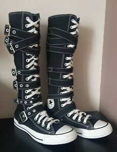 Converse Knee High, Knee High Converse, High Converse, Goth Shoes, Punk Shoes, Dr Shoes, Girls Converse, Scene Kids, Emo Outfits