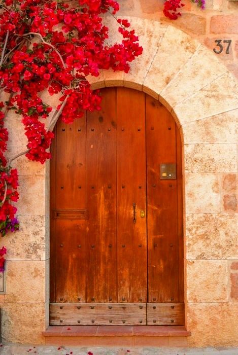 Found on simply-beautiful-world.tumblr.com via Tumblr Beautiful Entrance, Red Doors, European Doors, When One Door Closes, Radiant Red, Simply Red, Cool Doors, Beautiful Windows, Old Door