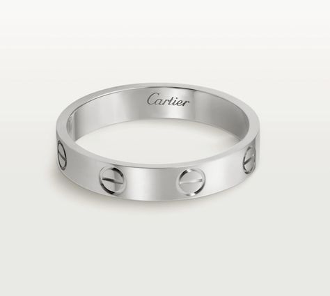 Cartier Love Ring Silver, Cartier Silver Ring, Love Ring Silver, Cartier Love Ring, White Gold Bangle, White Gold Wedding Bands, Rings Jewelry Fashion, Silver Jewels, Jewelry Lookbook