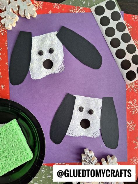 Pet Preschool Crafts, Pets Theme Preschool Activities, Pet Crafts For Toddlers, Pet Preschool Activities, Pet Crafts, Crafts For Toddlers, Craft Paint, Kitchen Sponge, Puppy Dogs