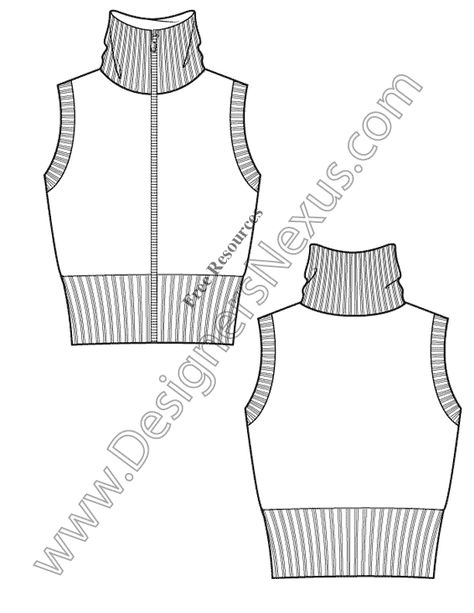 V7 Ladies Sweater Vest Free Illustrator Flat Sketch Template - free download of this Adobe Illustrator fashion flat sketch template + More fashion technical drawing templates at www.designersnexus.com! #flatsketches #sweater #fashiondesign #fashiontemplates #vector #fashionsketchs Knitwear Flat Sketch, Knit Sweater Technical Drawing, Knit Technical Drawing, Knitwear Technical Drawing, Knitwear Drawing, Vest Technical Drawing, Sweater Flat Sketch, Sweater Technical Drawing, Vest Sketch