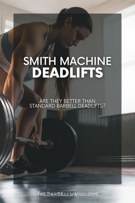 Here I explain Smith machine deadlifts and the exercise's pros and cons. I go over general aspects of exercise form for women. Deadlift Smith Machine, Smith Machine Deadlift, Strength Training Guide, Barbell Deadlift, Compound Lifts, Strength Training For Beginners, Strength Training For Runners, Compound Exercises, Smith Machine