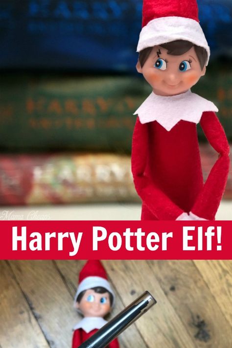 Elf On The Shelf Harry Potter Ideas, Harry Potter Elf On The Shelf, Shelf Transformation, Elf Printables Free, Harry Potter Elf, Elf Idea, Harry Potter Printables Free, Harry Potter Props, Tree Props