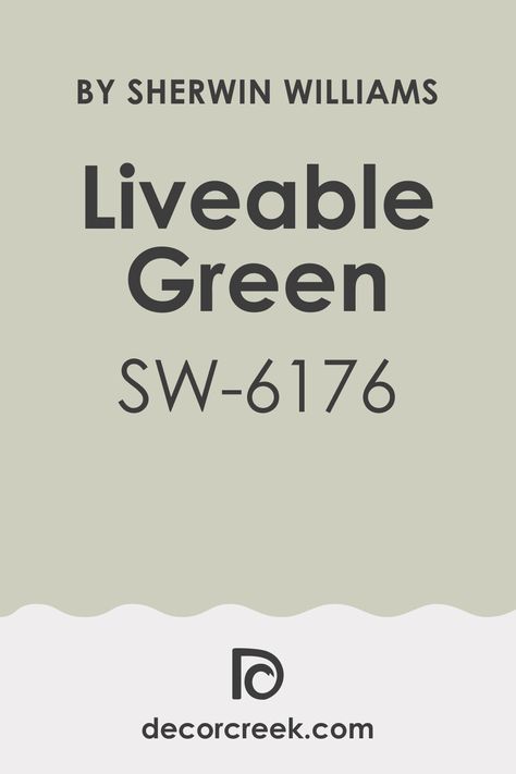 Liveable Green SW 6176 Color by Sherwin-Williams Light Green Neutral Paint, Sw Livable Green Paint, Sw Liveable Green Paint, Green Colors Sherwin Williams, Sherwin Williams Neutral Green, Livable Green Sherwin Williams Bedrooms, Spa Sherwin Williams, Neutral Green Paint Colors Sherwin Williams, Warm Light Green Paint Colors