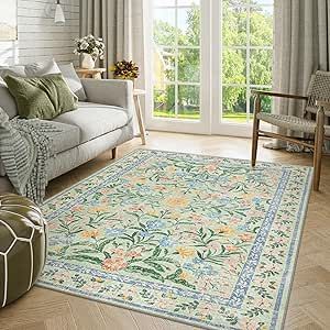 Kids Bedroom Rugs, Coffee Table Rug, Office Playroom, Sage Green Floral, Carpet For Living Room, 5x7 Area Rug, Boho Area Rug, Vintage Bedroom, Living Room Green