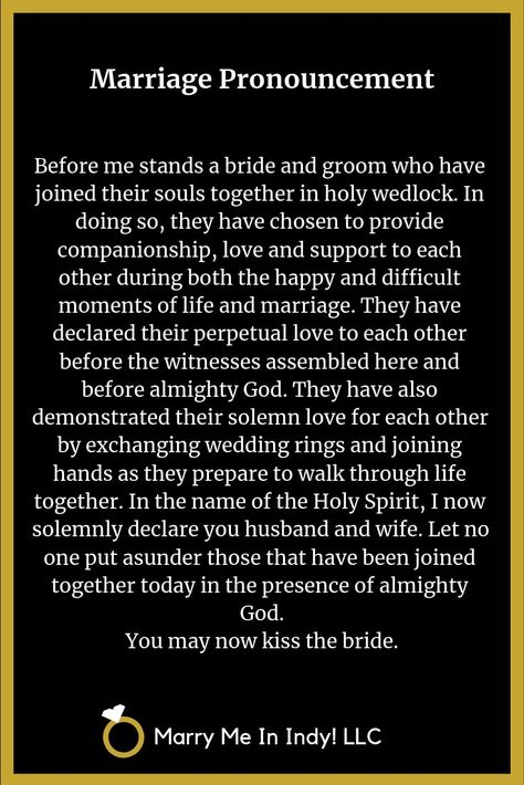 Marriage Pronouncement Scripts for your wedding ceremony. Wedding Pronouncement Wording, Marriage Pronouncement, Wedding Officiant Business, Ceremony Readings, The Art Of Marriage, Renew Vows, Wedding Ceremony Readings, Paw Wallpaper, Custom Jewelry Ideas