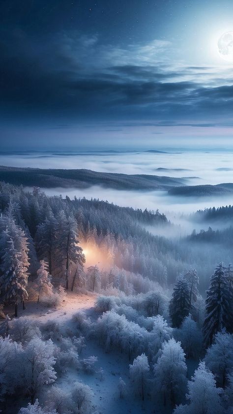 Snowy Forest Aesthetic, Nature 4k, Wallpaper Forest, Beautiful Winter Scenes, Foggy Weather, Dark Fairytale, Beautiful Nature Wallpaper Hd, Night Forest, Snowy Forest