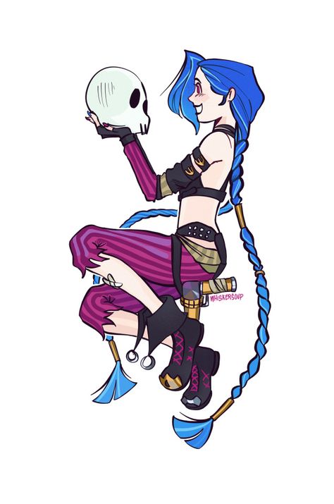 Hot Jinx Fanart, Evil Female Character Design, Jinx Arcane Fanart, Jinx Tattoo, Lol Jinx, Bum Tattoo, Baby Maker, Jinx Arcane, Jinx League Of Legends