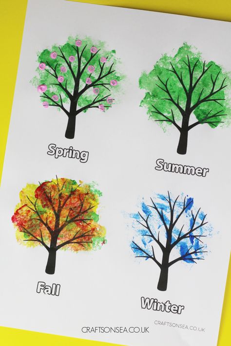 four seasons tree painting activity free template 4 Seasons Tree Painting, Four Seasons Tree Painting, Seasons Tree Painting, Summer Season Drawing, Tree Drawing For Kids, Four Seasons Painting, Four Seasons Tree, Four Seasons Art, Free Printable Crafts