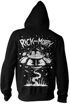 Rick and Morty Spaceship Adult Zip-Up Hoodie Sweatshirt (Medium, Black) Rick And Morty Jacket, Rick And Morty Spaceship, Rick Y Morty, Rick And Morty, Direct To Garment Printer, Zip Up, Sweater Jacket, Hoodie Sweatshirt, Unisex Hoodies