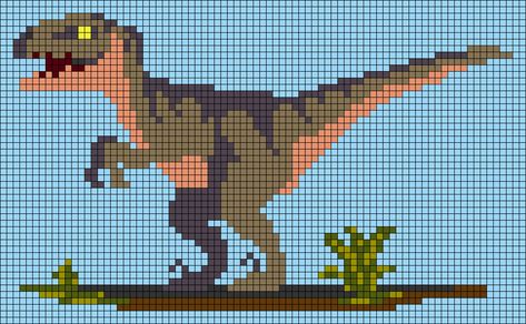 Knitting Patterns Free Dog, Velociraptor Dinosaur, Easy Pixel Art, Pixel Drawing, Pixel Art Grid, Tapestry Crochet Patterns, Minecraft Pixel Art, Fingerless Gloves Knitted, Pixel Pattern