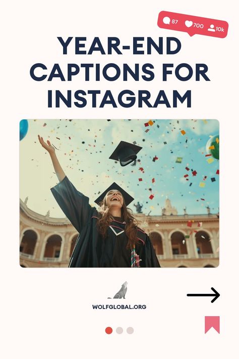 Graduating student tossing cap in the air with confetti, promoting Instagram captions.
An infographic with a list of celebratory statements and emojis, including a call-to-action button.
A promotional graphic featuring a happy woman using a laptop next to social media engagement symbols and an exclusive invite to a platform. End Of The Year Captions, Year End Caption, New Year Captions, New Years Eve Ball, New Years Eve Fireworks, Perfect Captions, Captions For Instagram, And Just Like That, Plot Twist