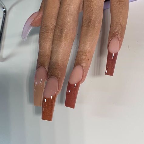 Brown Acrylic Nails, Drip Nails, Her Nails, Exotic Nails, Bling Acrylic Nails, Brown Nails, Acrylic Nails Coffin, Square Acrylic Nails, Dream Nails