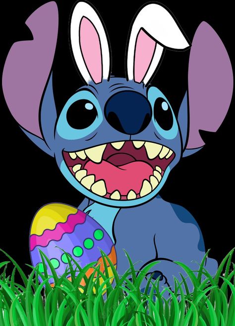 Lilo and stitch, easter, disney Disney Stitch Easter Wallpaper, Easter Stitch, Easter Disney, Wallpaper Stitch, Bisexual Wallpaper, Lilo And Stitch Movie, Easter Fonts, Stitch Easter, Stitch Movie