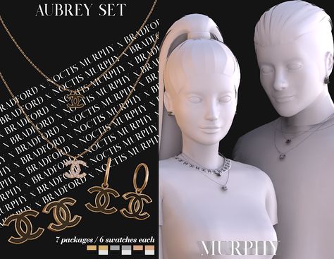 Aubrey Set [Chanel Month 2.0 - Day 7] - MURPHY x BRADFORD x NOCTIS Sims4 Accessories, Sims Fashion, Sims Accessories, Sims 4 Piercings, Sims 4 Tsr, Die Sims 4, Play Sims 4, Tumblr Sims 4, Sims 4 Expansions