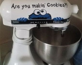 Mixer Vinyl, Vinyl Flooring Kitchen, Making Cookies, Sesame Street Cookie Monster, Kitchenaid Mixer, Vinyl Quotes, Smitten Kitchen, Kitchen Accessories Decor, Kitchen Design Trends