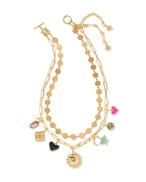 Preppy Accessories, Plus Style, Stackable Necklaces, Convertible Necklace, Preppy Jewelry, Gold Charm Bracelet, Gold Charm Necklace, Pretty Jewellery, Gold Charm