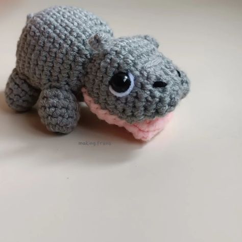 Didn't know I needed a Moo Deng in my life until I saw @spoonkandi post (her two deng are cuter) Might be making her siblings in the future so she won't be lonely 🥺 (currently don't have enough grey yarn 😞) Free Crochet Moo Deng pattern by @etm.studi0 Pattern Free, In My Life, I Saw, Free Crochet, Crochet Projects, Crochet Pattern, My Life, Knit Crochet, The Future