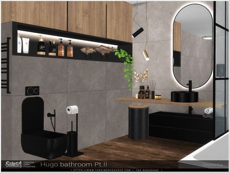 The Sims Resource - Hugo bathroom Pt.II decor Wall Radiators, The Sims 4 Cabelos, Resource Furniture, Sims 4 Tsr, Mod Furniture, Muebles Sims 4 Cc, Deco Bathroom, Casas The Sims 4, Mens Bedroom