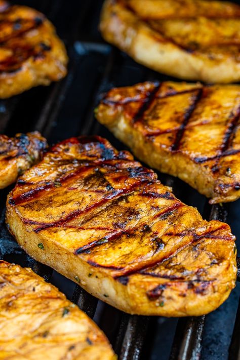 Grilled Pork Chops with Balsamic Marinade Balsamic Marinade Pork, Pork Chop On The Grill, Pork Chops On Grill, Marinade For Pork, Marinade For Pork Chops, Boneless Pork Chop Marinade For Grill, Bone In Pork Chop Marinade For Grill, Grilled Pork Marinade, Grilled Pork Chops Boneless