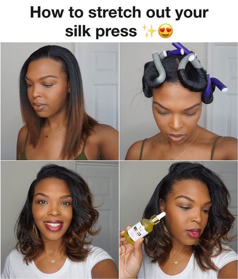 Hair Description, Pressed Natural Hair, Silk Press Natural Hair, Hair Elixir, Flexi Rods, Hair Quiz, Vegan Ingredients, Long Box Braids, Pelo Afro