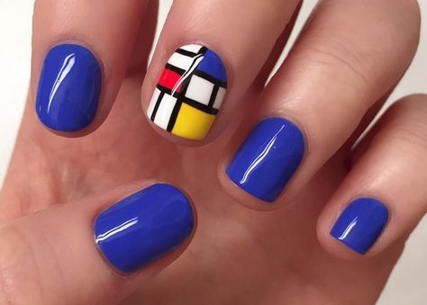 80s Nails, Uk Nails, Queen Nails, Colorful Nail Art, Colorful Nail, Piet Mondrian, Fabulous Nails, Makati, Nail Art Inspiration