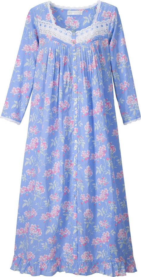 Bathrobes For Women, Cotton Night Dress, Cotton Nighties, Nightwear Dress, Night Gown Dress, Cherry Blossom Print, Vermont Country Store, Eileen West, Dress Design Patterns