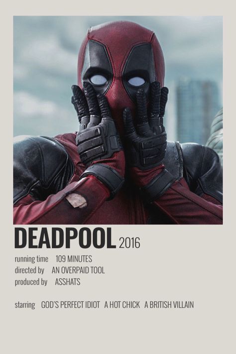 deadpool wallpaper / poster Deadpool Poster, Best Marvel Movies, Movie Challenge, Polaroid Movie Poster, Film Polaroid, Marvel Movie Posters, Avengers Poster, Gambar One Direction, Deadpool Movie