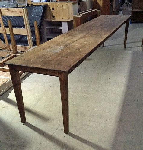 Refectory Table 12ft long! Long Table Restaurant, Extra Long Farmhouse Table, Wood Tall Long Table Plans, Long Narrow Pub Table, Large Refectory Table, Narrow Dining Tables, Bar Furniture For Sale, Diy Tables, Pub Tables