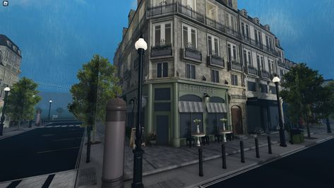 Bloxburg Build Inspo Exterior, New York Buildings Bloxburg, Bloxburg City House Ideas, City Aesthetic Bloxburg, Bloxburg Art Gallery, Bloxburg Newyork House, Realistic Bloxburg Apartment Exterior, Bloxburg Town Colour Scheme, Bloxburg European City