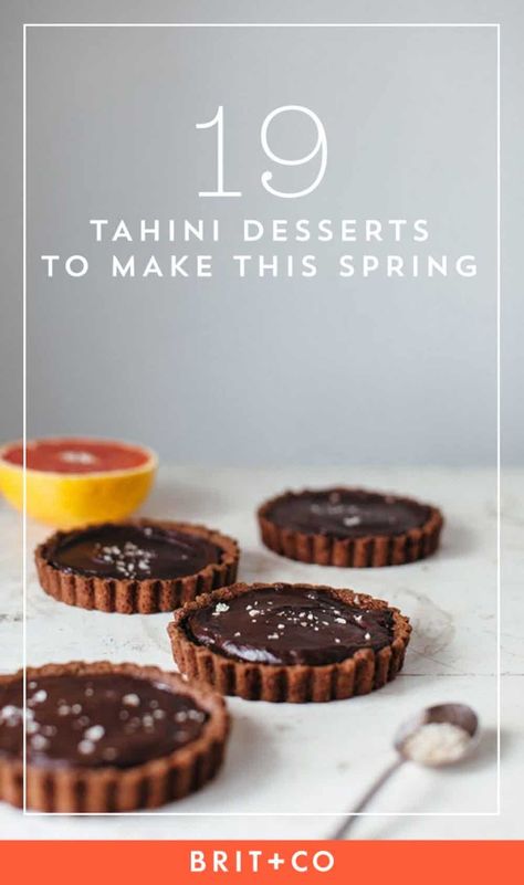 19 Tahini Dessert Recipes to Satisfy Your Sweet Tooth | Brit + Co Tahini Dessert Recipes, Tahini Dessert, Halvah Recipe, No Sugar Desserts, Quick Lunch Recipes, Eat Cupcakes, Chocolate Oats, Guilt Free Dessert, Soft Food