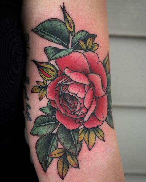 Garden Rose Tattoo, Pink Rose Tattoos, Army Tattoos, Saved Tattoo, Floral Tattoos, Wonderland Tattoo, Upper Arm Tattoos, Tattoo Photography, Gorgeous Tattoos