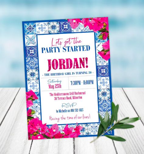 Mamma Mia Party Invitations, Mama Mia Bridal Shower Theme, Mamma Mia Invitation, Mama Mia Party Decorations, Mamma Mia Party Decorations, Greece Party, Greek Party, Printable Invitation Templates, Bachelorette Party Invitations