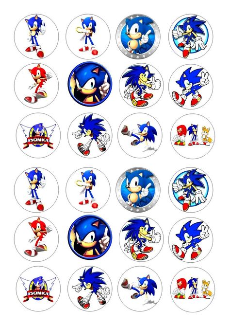 Printable Sonic The Hedgehog Cupcake Toppers - Printable Word Searches 285 Hedgehog Cupcake, Cupcake Toppers Free, Sonic Cake, Sonic Birthday Parties, Sonic Party, Hedgehog Birthday, Cupcake Images, How To Make Icing, Edible Cake Decorations