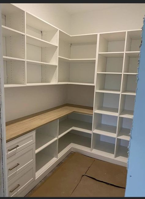 Walk In Pantry Ideas, Pantry Redo, Pantry Renovation, Pantry Closet Design, Pantry Layout, House Pantry, Pantry Laundry Room, Pantry Room, Pantry Laundry