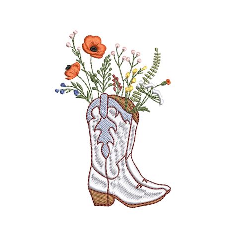 Cowgirl Wildflower Boots Machine Embroidery Design, Poppy Meadow Cowboy Shoes Digital zip file, 7 sizes by SageEmbroideryCA on Etsy Cowgirl Boots With Flowers Drawing, Cowboy Boots Embroidery, Cowgirl Boots Illustration, Cowgirl Boot With Flowers Tattoo, Cowboy Embroidery Designs, Cowboy Boot Embroidery, Cowgirl Boot Drawing, Cowgirl Boots Drawing, Cowgirl Boots With Flowers